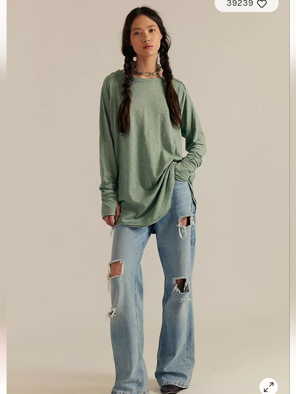 NWT FREE PEOPLE ARDEN LONG SLEEVE TEE-SIZE MEDIUM